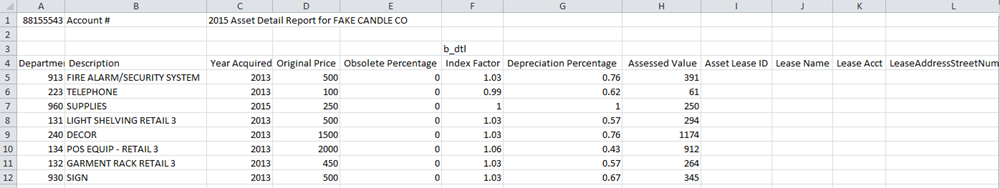 Example of Excel Viewer