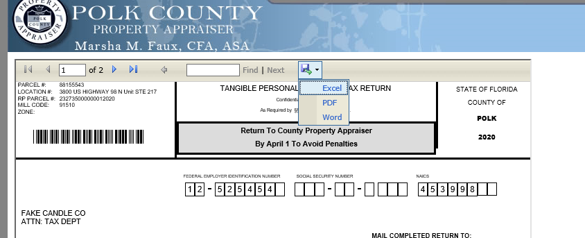 An Example of the HTML version of the Tangible Return
