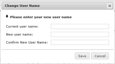 Example of the Change User Name dialog box