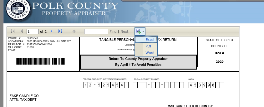 An Example of the HTML version of the Tangible Return