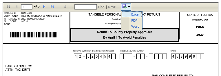 An Example of the HTML version of the Tangible Return